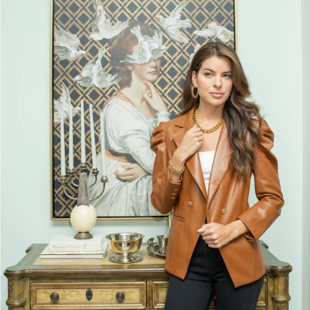 Emily McCarthy Bradshaw Blazer in camel